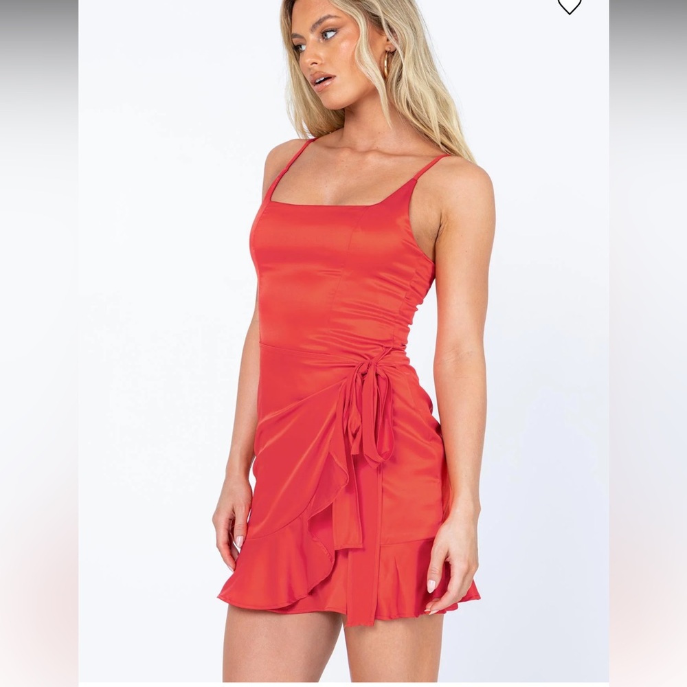 Princess Polly Cottage Hill Mini Dress Red Size 4